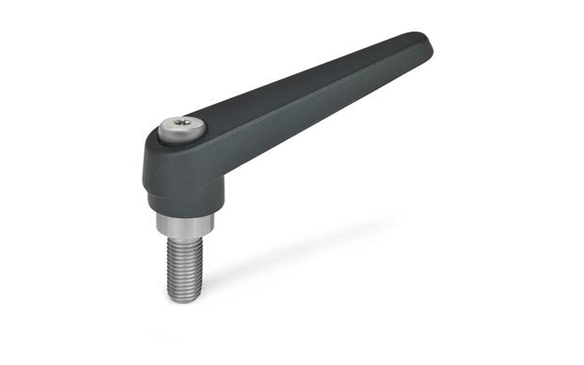 Adjustable clamping lever, die-cast zinc, stainless steel screw