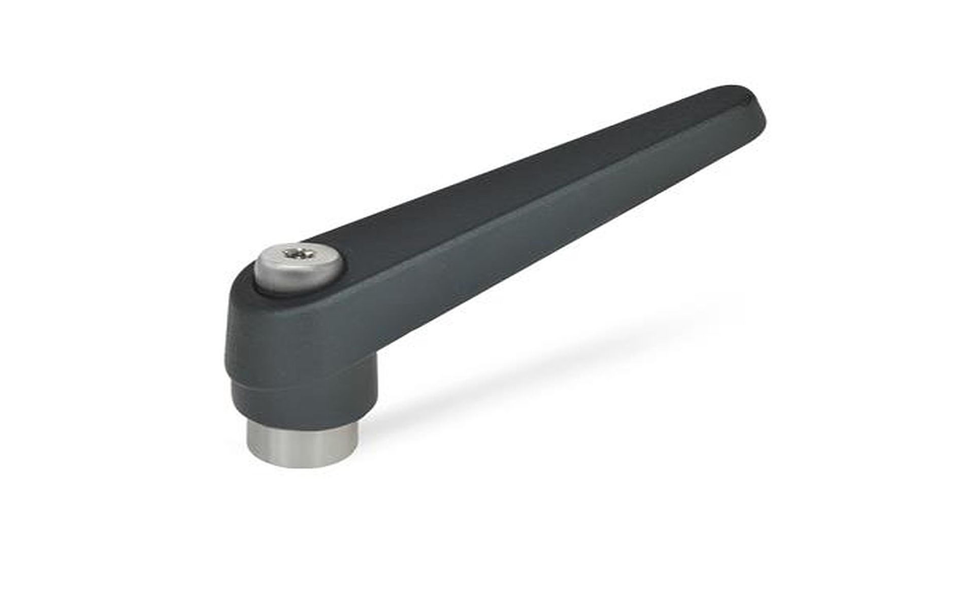 Adjustable clamping lever, die-cast zinc, stainless steel bushing