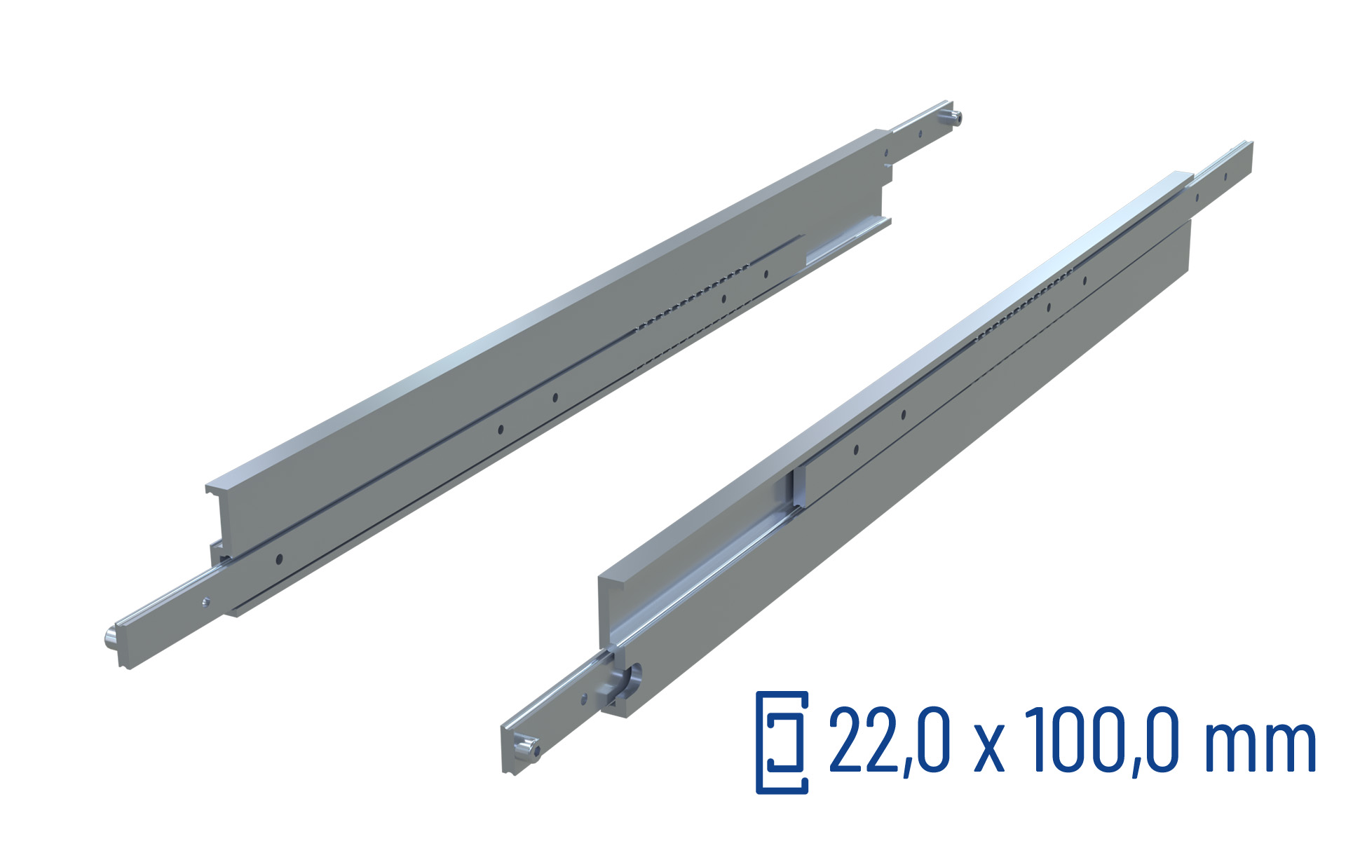 Teleskopschiene Vollauszug STR-100 | bis 435 kg | Schock Metall HEAVY