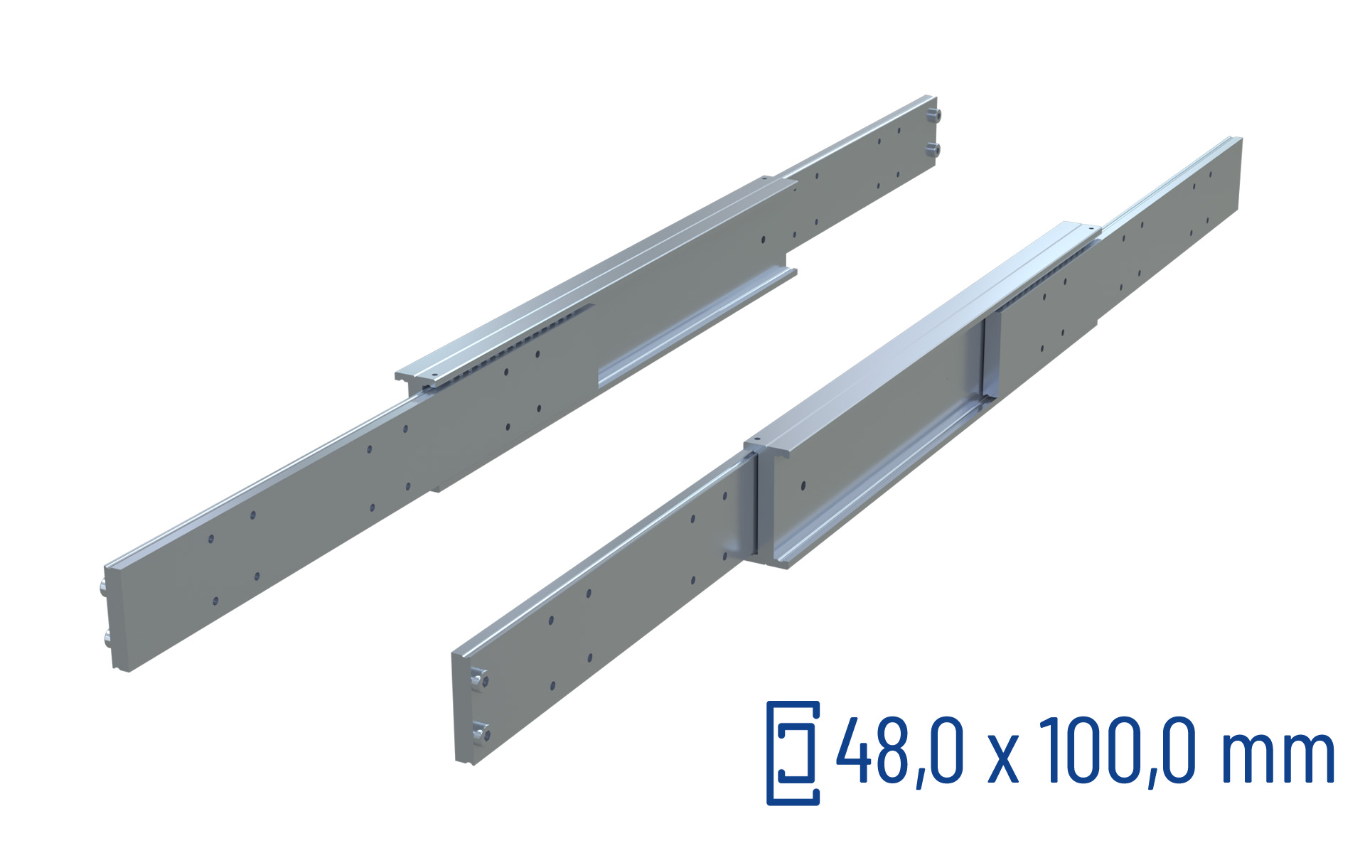 Teleskopschiene Vollauszug DOWS-100 | bis 1380 kg | Schock Metall HEAVY