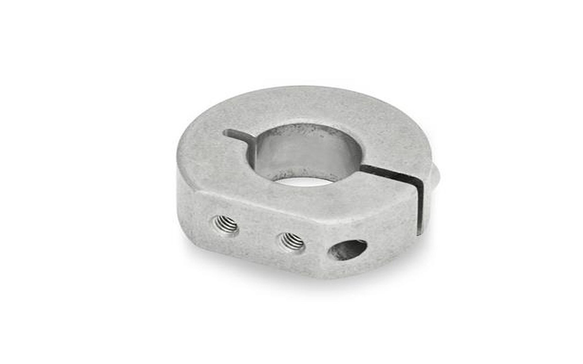 Geschlitzte Edelstahl-Stellringe, mit Anbau-Gewindebohrungen, radial