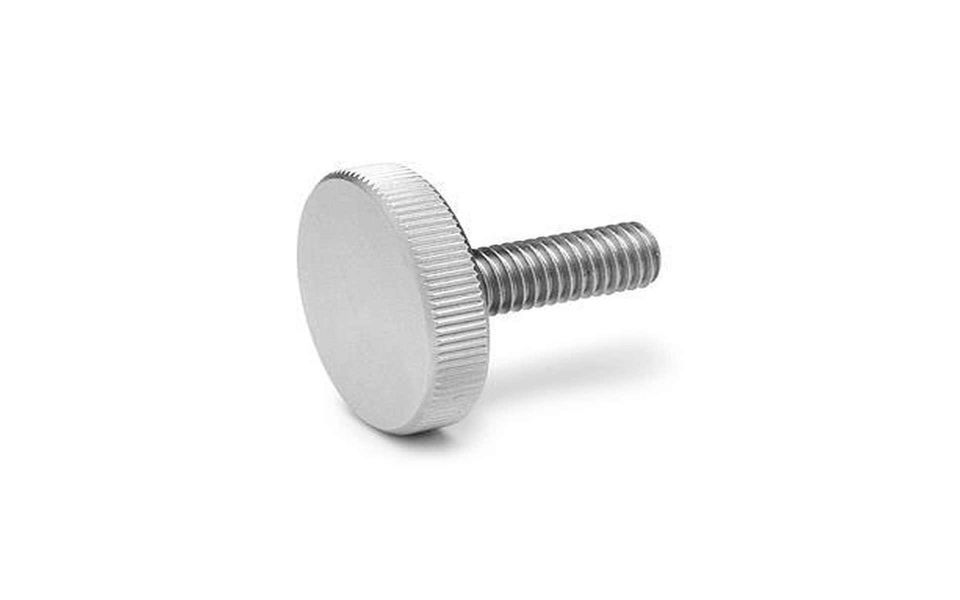 Flat knurled screws, stainless steel