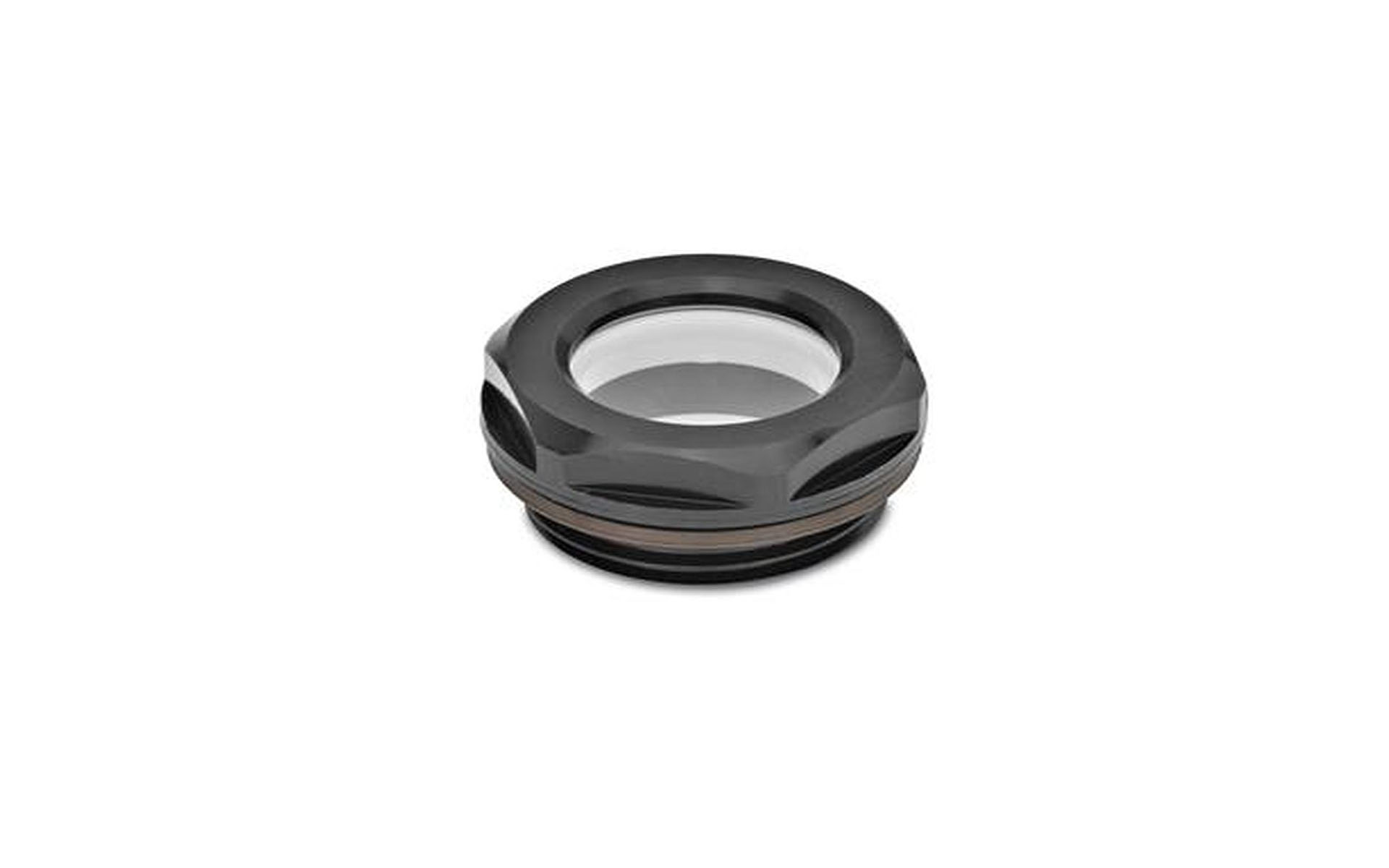 Ölschaugläser, Aluminium / ESG-Glas, beständig bis 180°C, schwarz eloxiert
