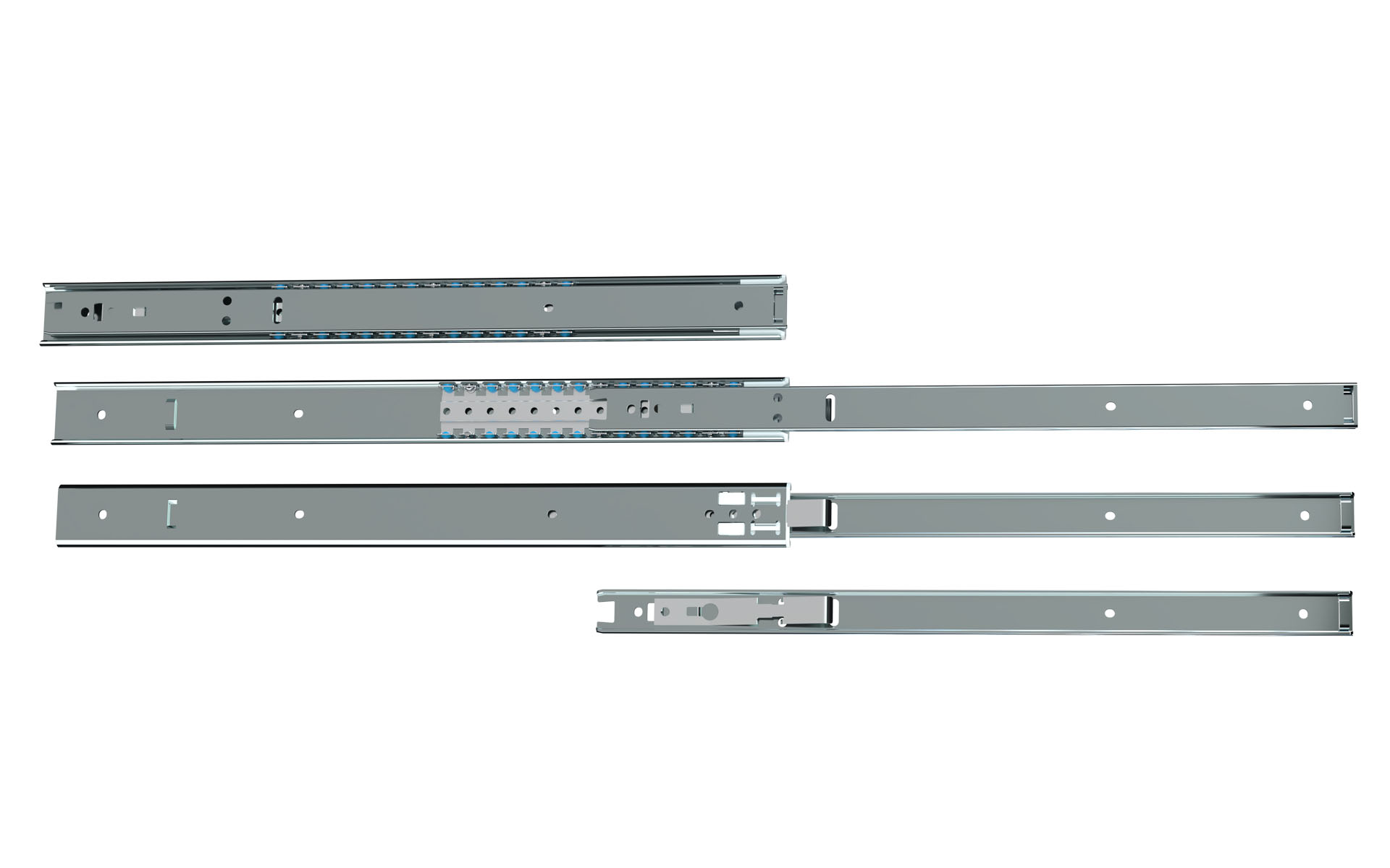 Teleskopschiene Teilauszug Serie 016 | bis 50 kg | Schock Metall MODULAR