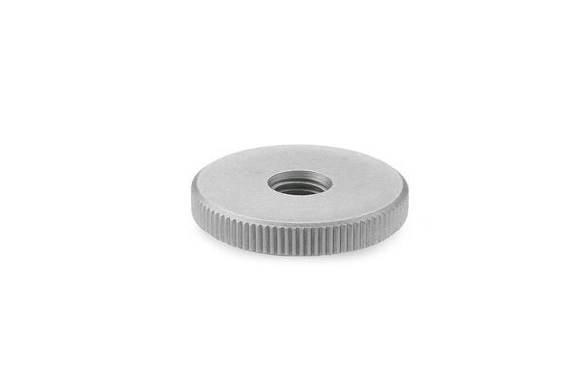 Flat knurled nuts, stainless steel