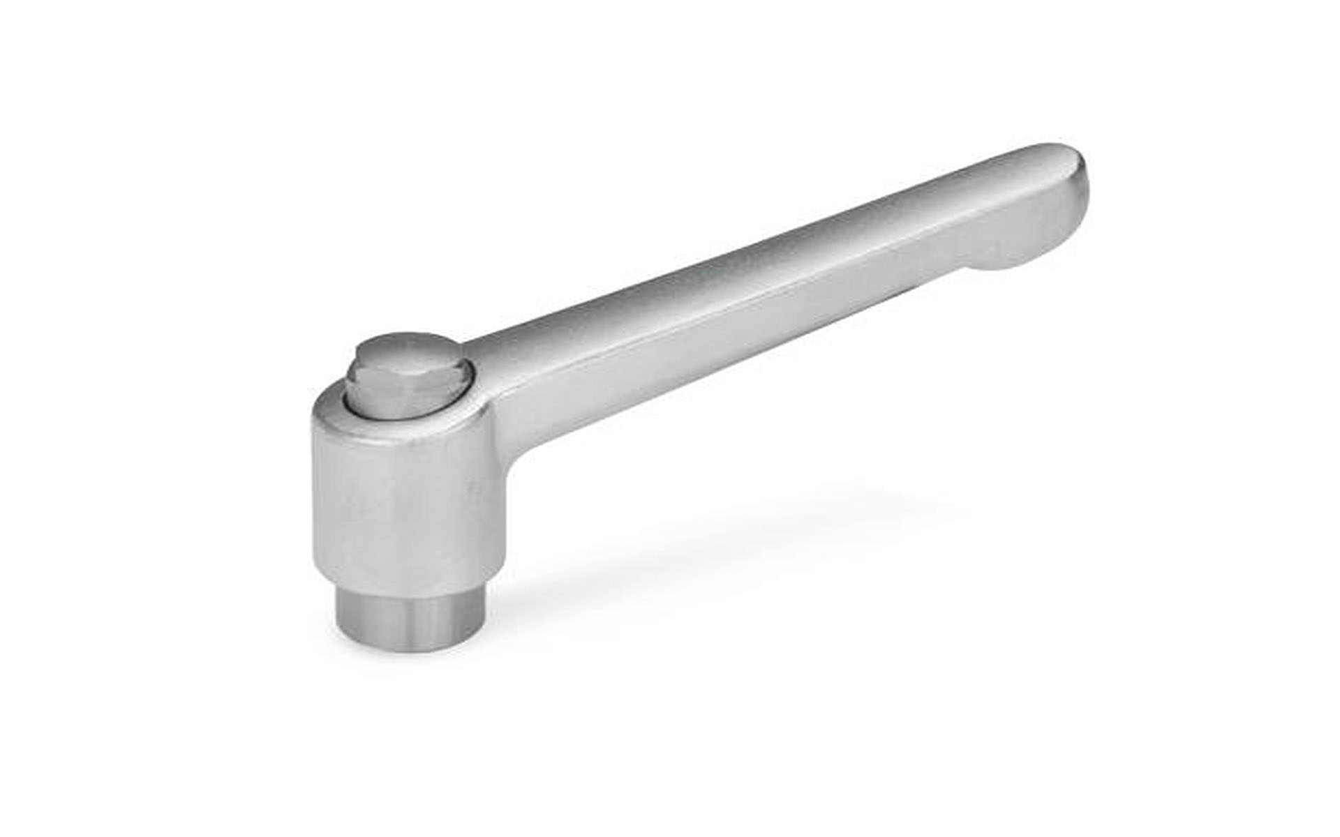 Adjustable stainless steel clamping lever, with bushing, electropolished