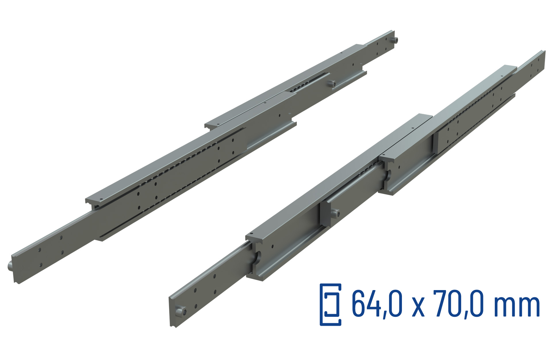  Teleskopschiene Überauszug ADDTS-70 | bis 90 kg | Schock Metall HEAVY