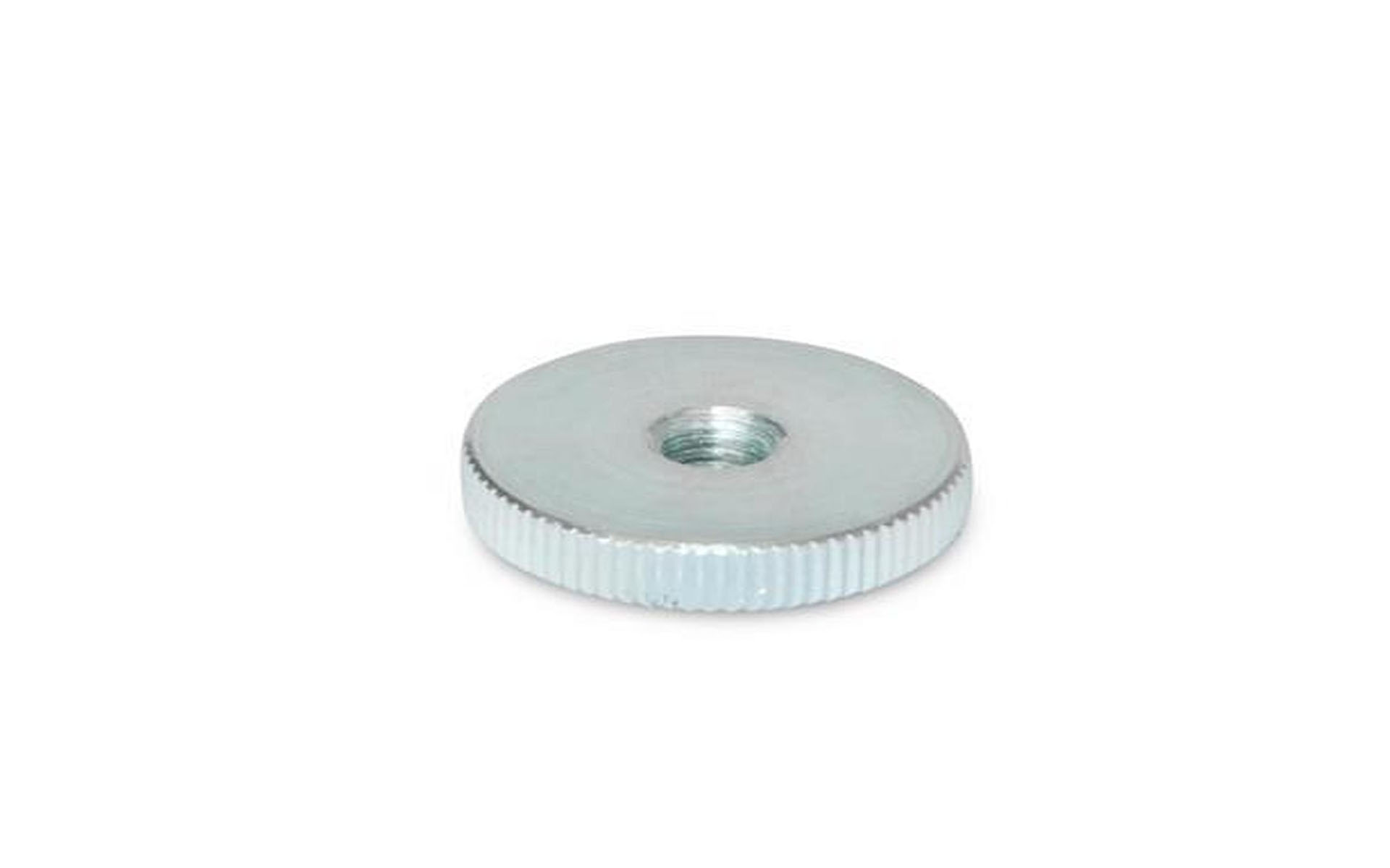 Flat knurled nuts, galvanized steel