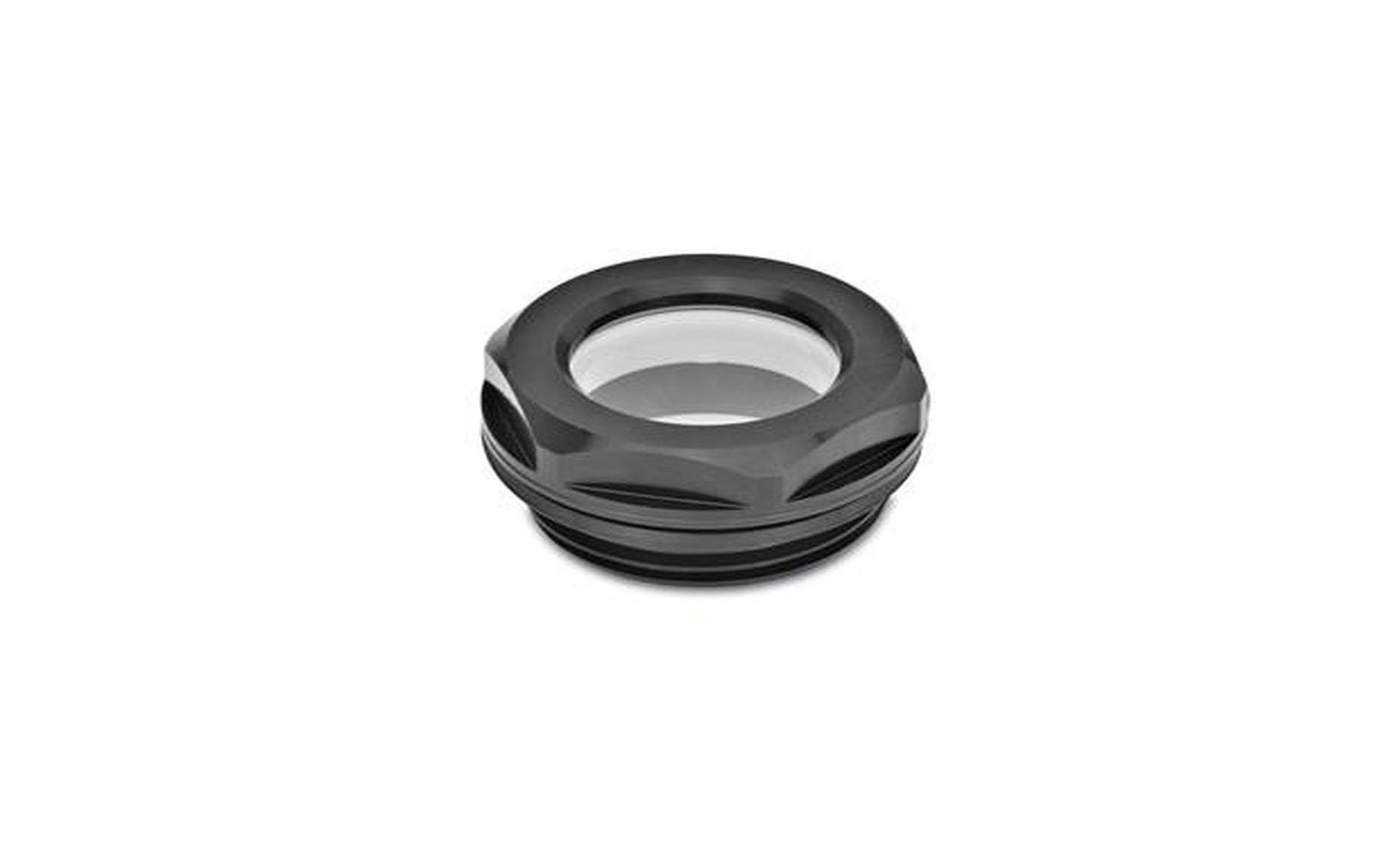 Ölschaugläser, Aluminium / Naturglas, beständig bis 100°C, schwarz eloxiert