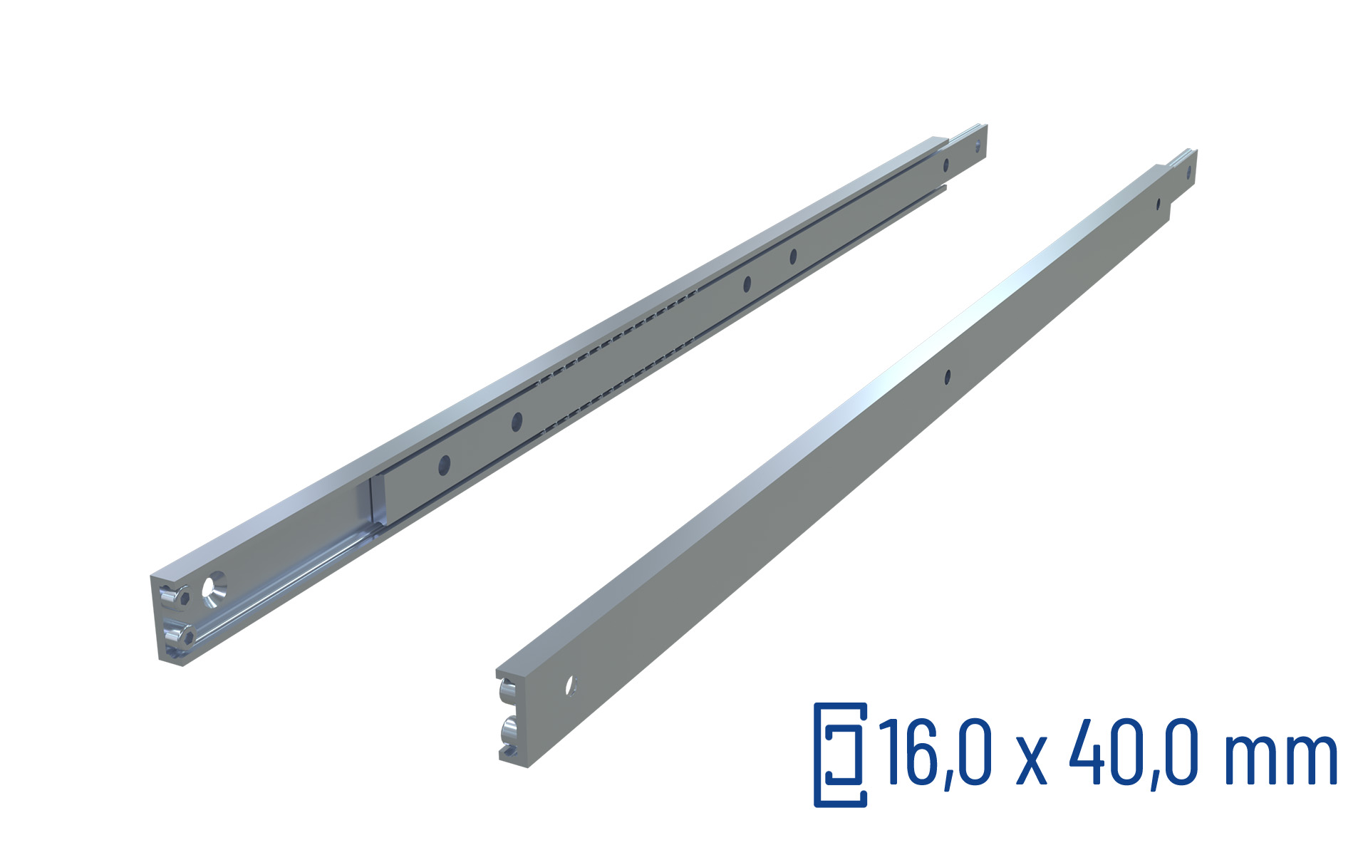 Telescopic slide partial extension OWS-40 | up to 360 kg | Schock Metall HEAVY