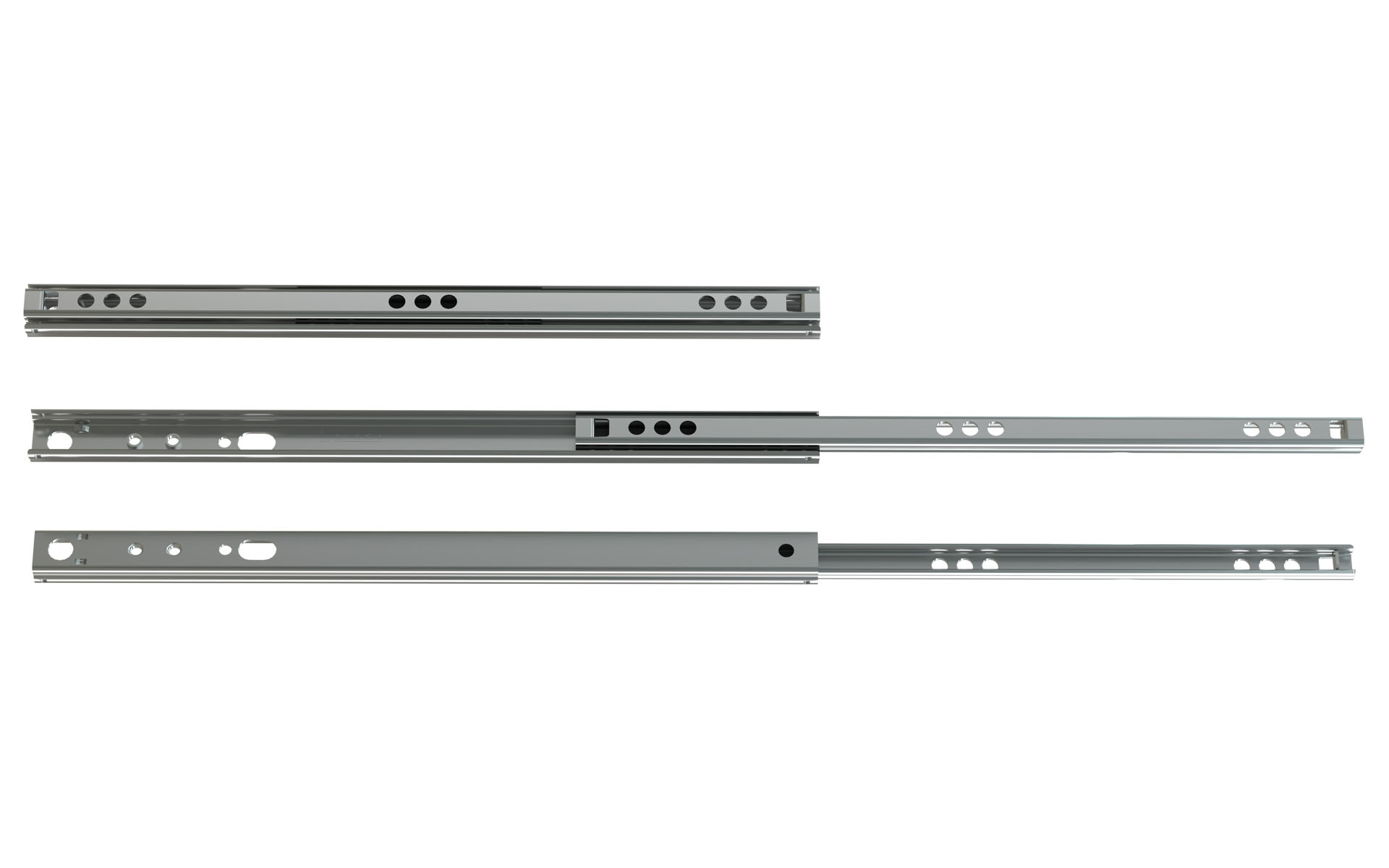  Telescopic slide partial extension Series 017 | up to 50 kg | Schock Metall MODULAR