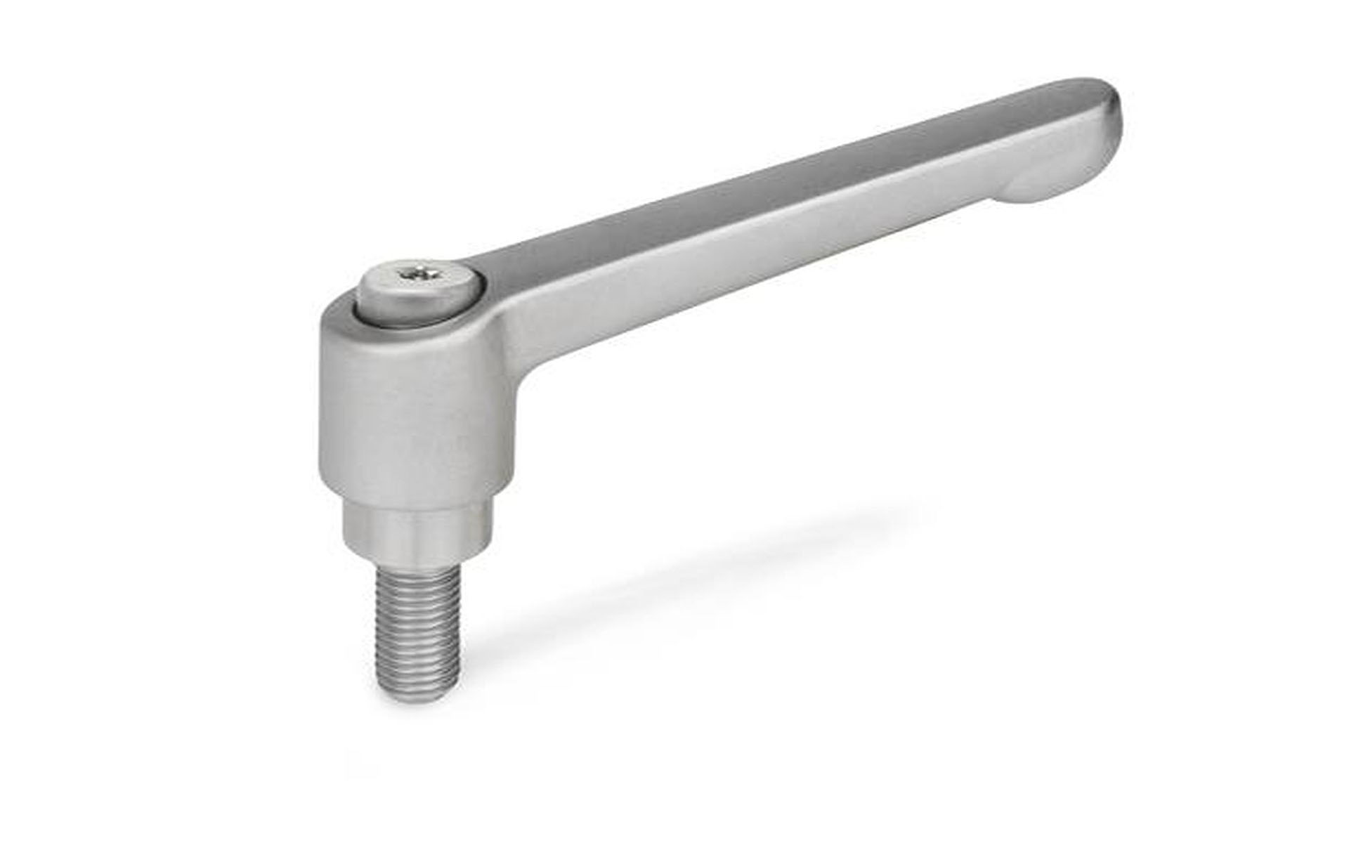 Adjustable stainless steel clamping lever, with screw, hexagon socket, electropolished