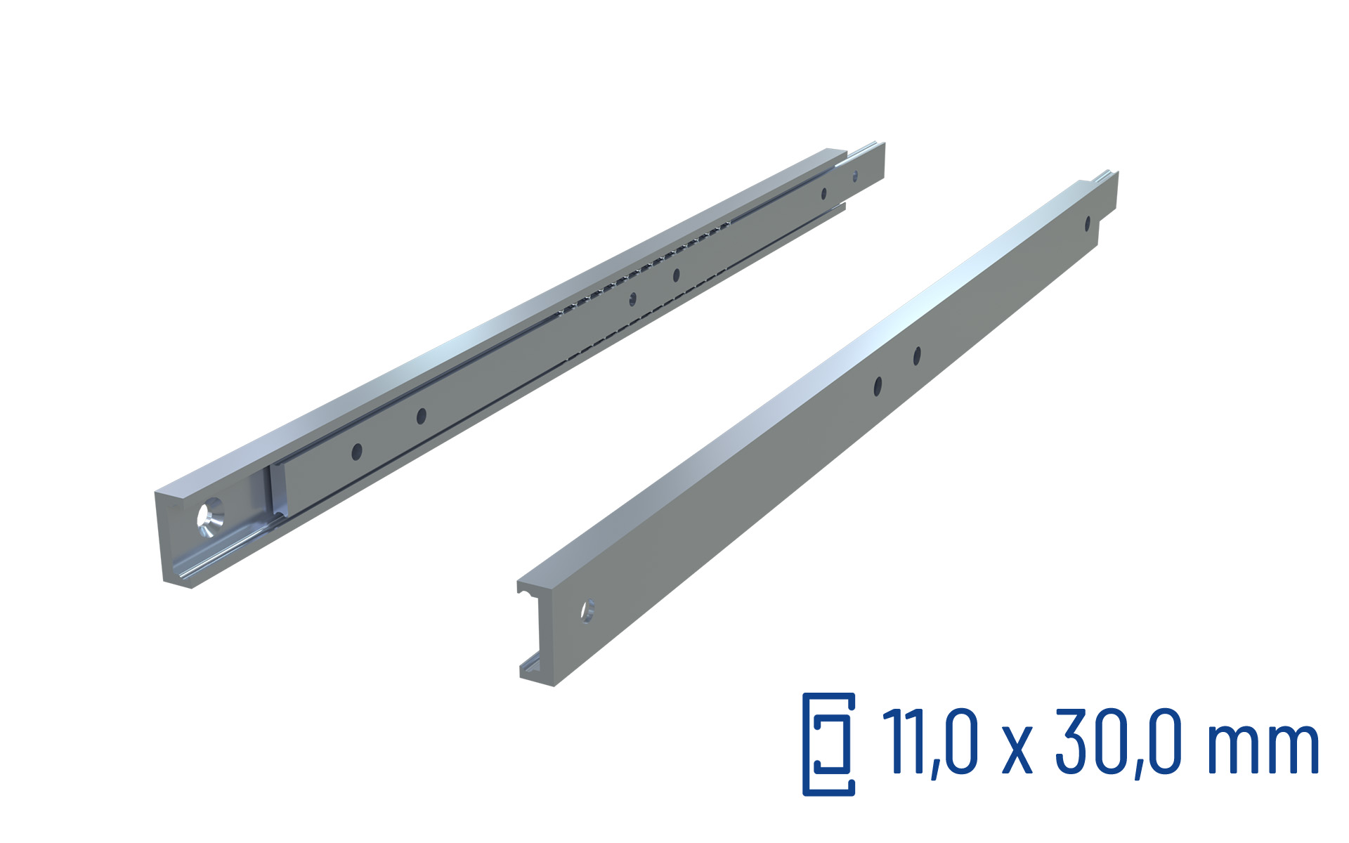 Teleskopschiene Teilauszug OWST-30 | bis 280 kg | Schock Metall HEAVY 