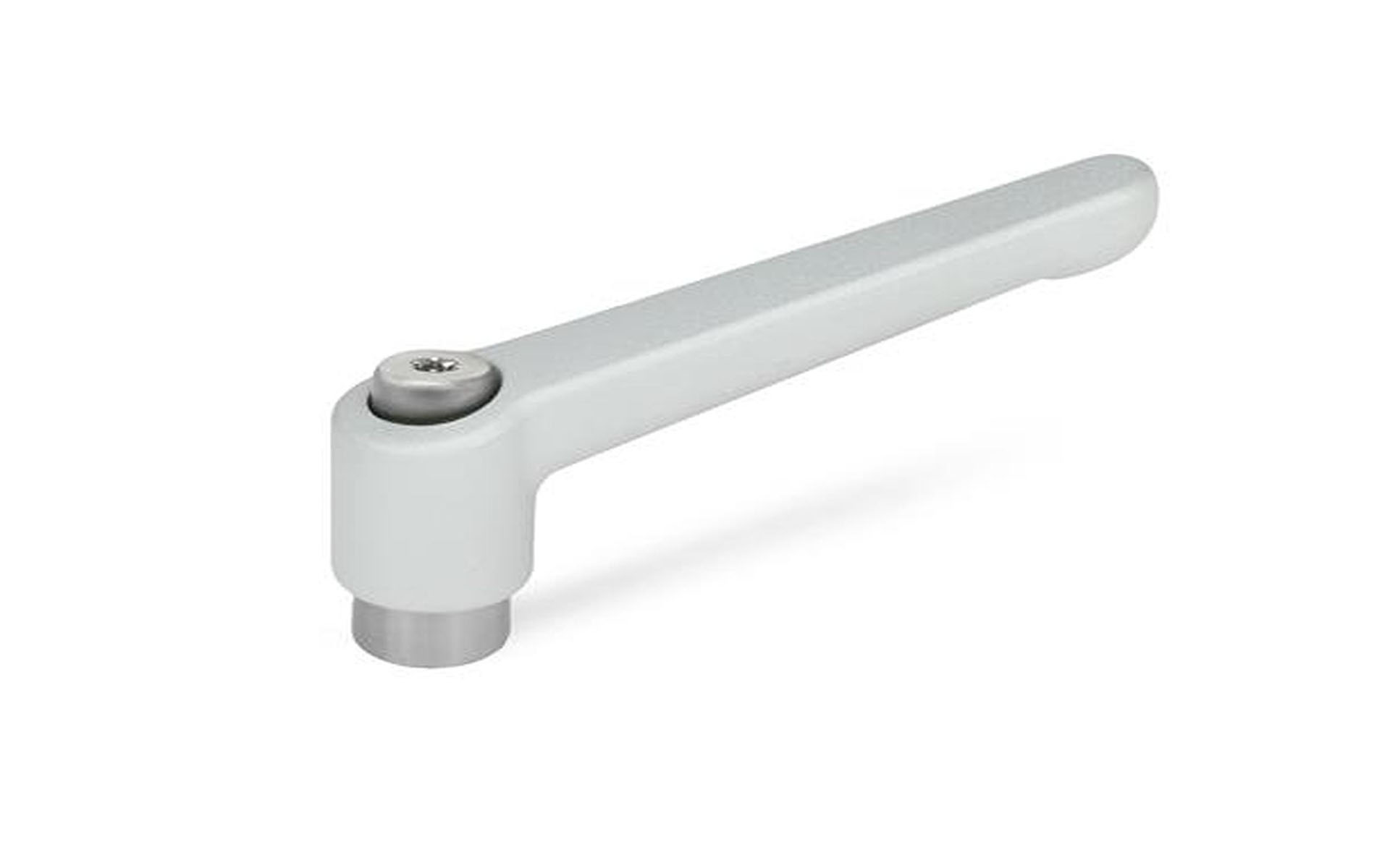 Adjustable clamping lever with connection thread, die-cast zinc, stainless steel bushing