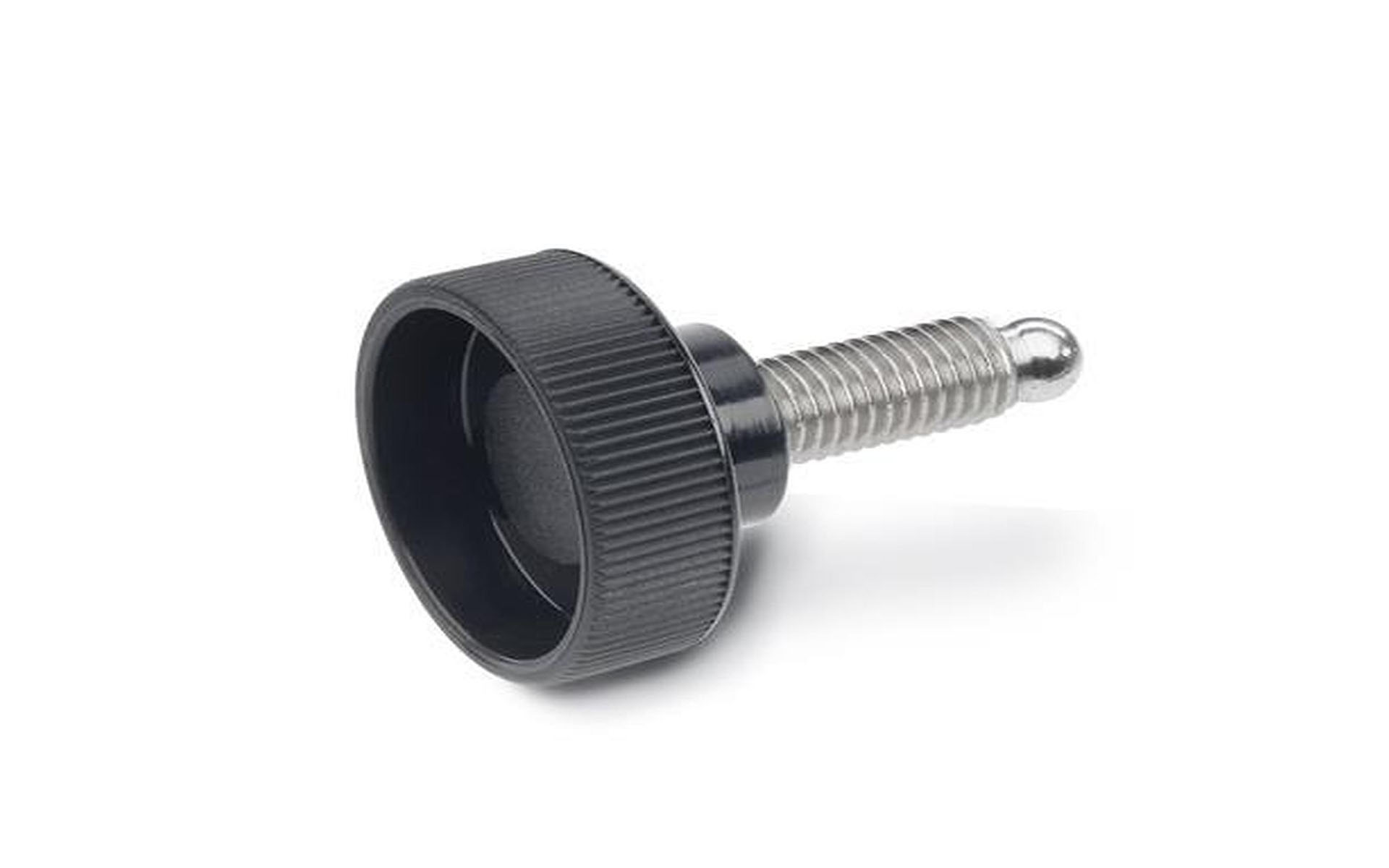 Knurled hollow screws with ball studs