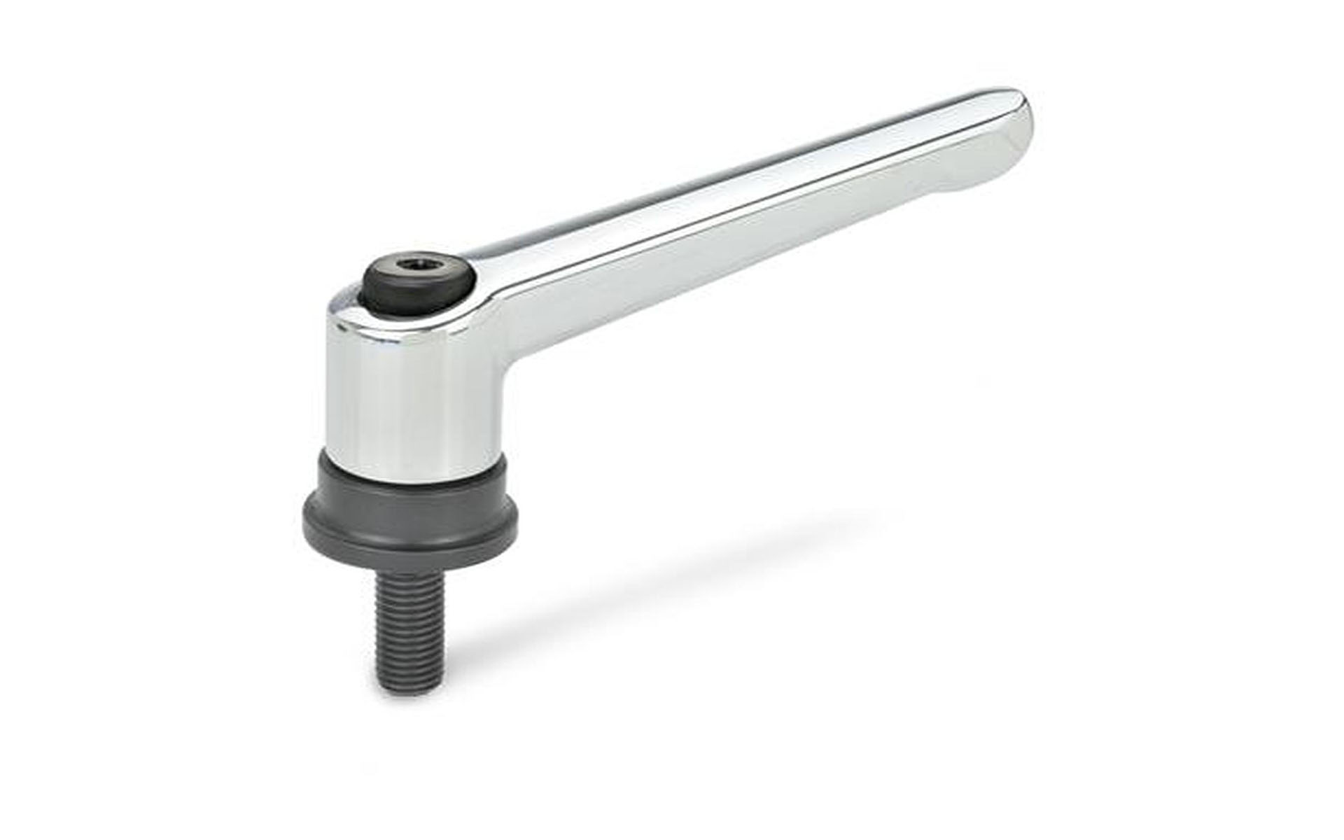 Adjustable clamping lever with clamping force reinforcement, steel screw