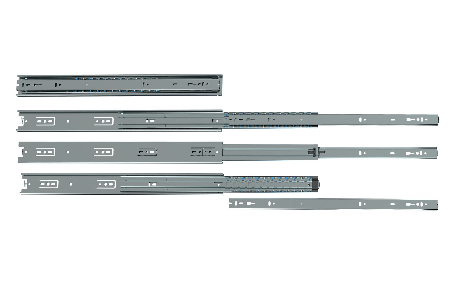 Teleskopschiene Vollauszug Serie 072 | bis 50 kg | Schock Metall MODULAR