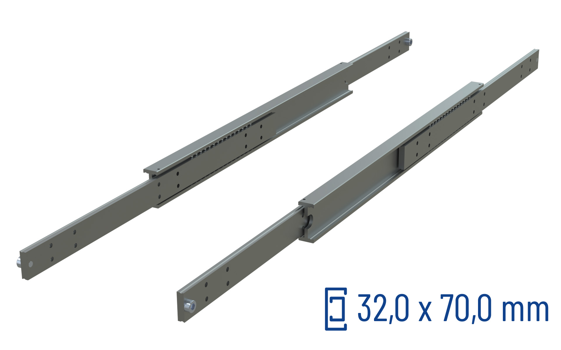 Teleskopschiene Vollauszug ADTS-40 | bis 125 kg | Schock Metall HEAVY