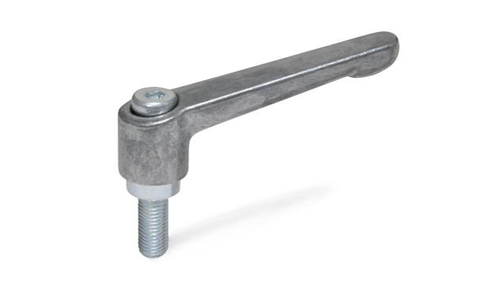 Adjustable clamping lever, die-cast zinc, galvanized steel screw